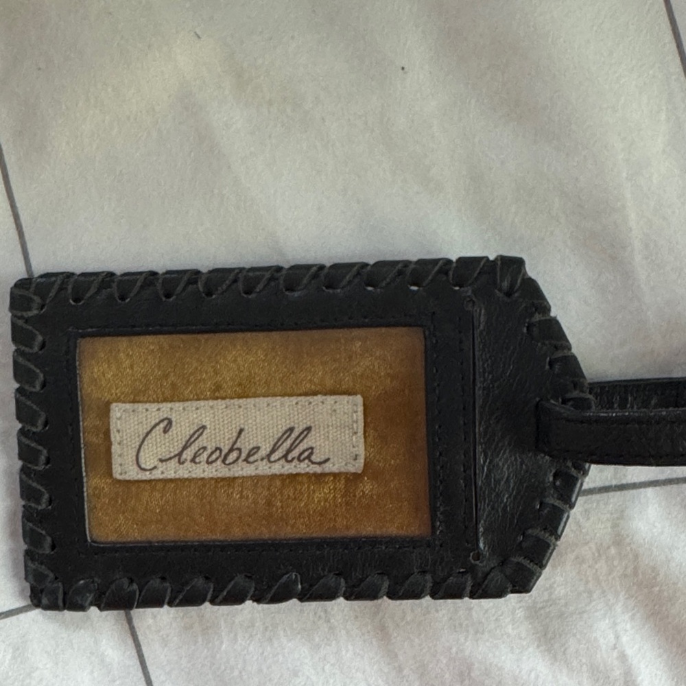 Cleobella Black and Brown Leather Tag